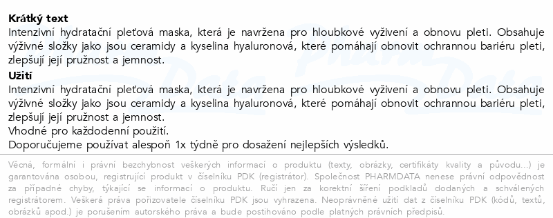 Biodance hydratační kolagenová pleťová maska 34g