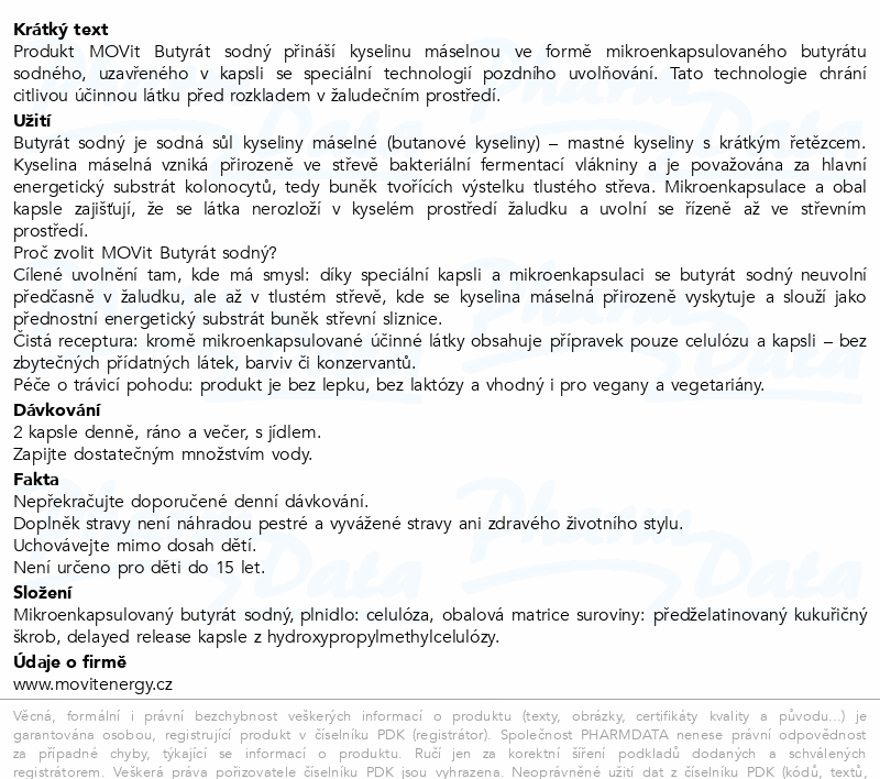 MOVit Butyrát sodný Postbiotikum cps.30