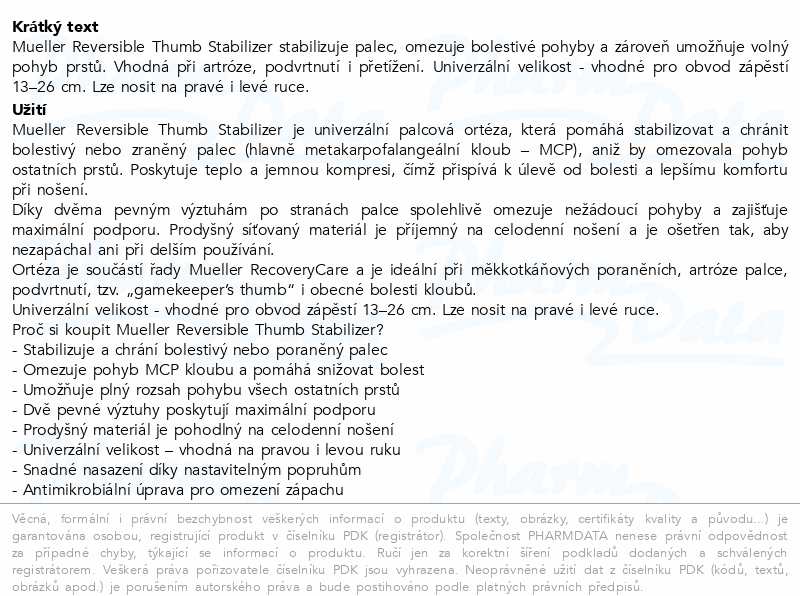 Mueller oboustranná ortéza na palec one size