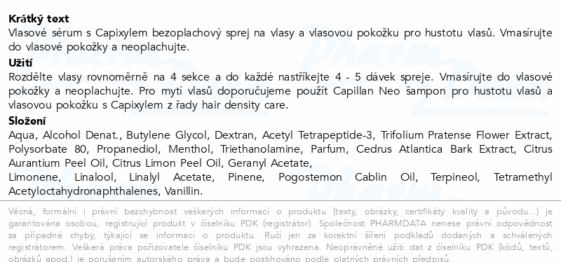 CAPILLAN NEO bezoplach.sérum hustota 100ml Fagron