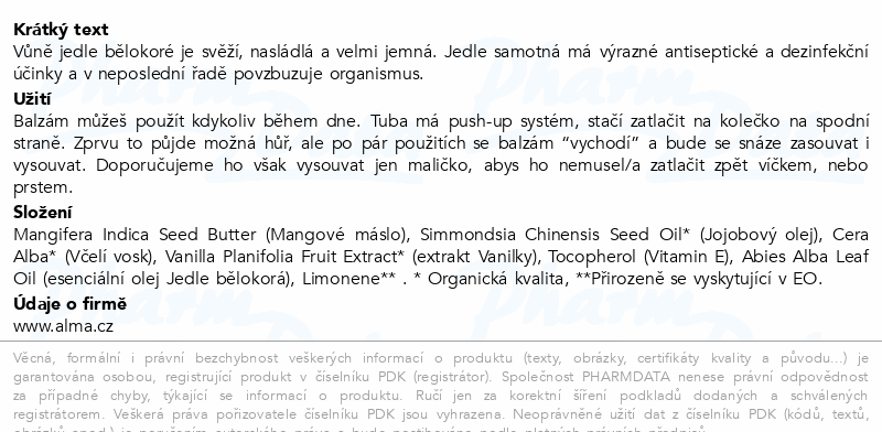 Alma Balzám na rty Jedle bělokorá 12ml