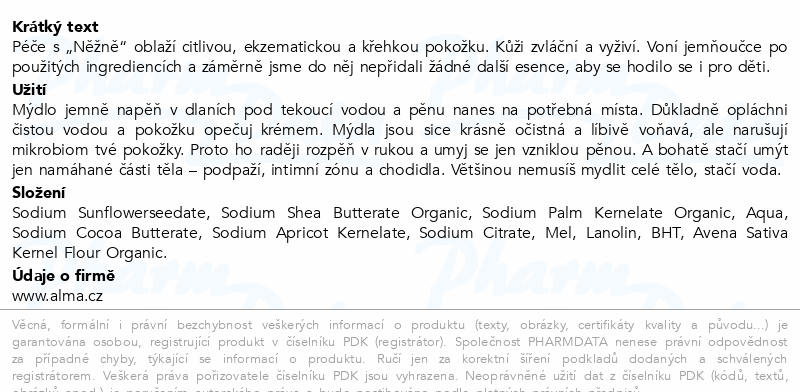Alma Mýdlo tělové s medem Něžné 110g