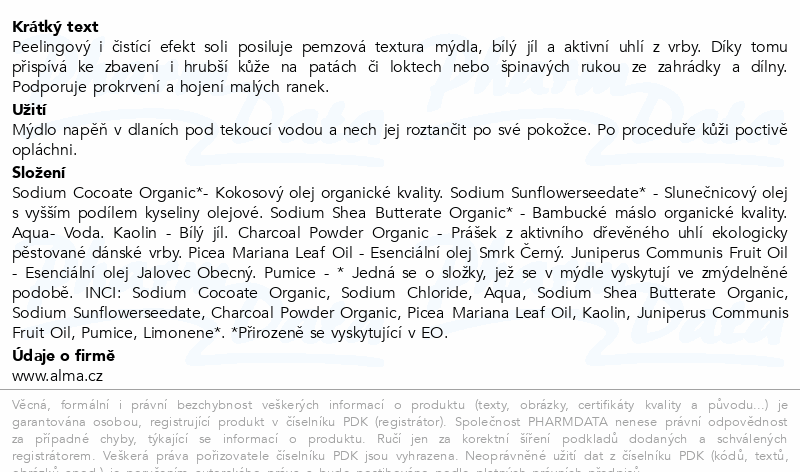 Alma Mýdlo peelingové solené Černý smrk 110g