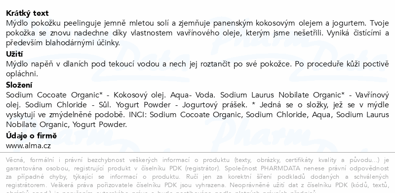 Alma Mýdlo jemné peeling.sol. Vznešený Vavřín110g