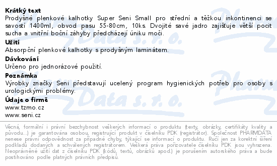Seni Super inkon.plenkové kalhotky S 10ks