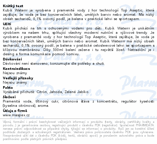 KUBÍK Waterrr citrón 500ml