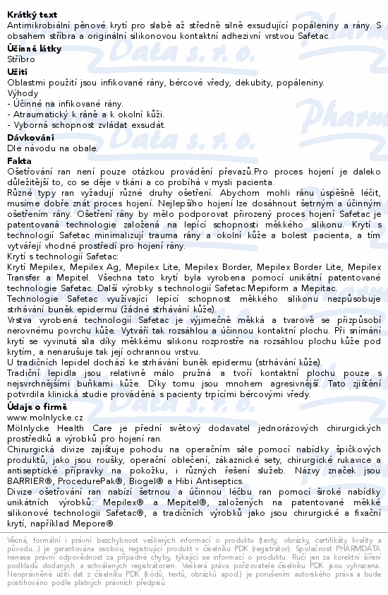 Mepilex Ag antikrob.pěn.silik.krytí 15x15cm 5ks