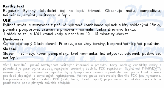 Eugastrin Bylinný čaj na zažívání 20x1g Fytopharma