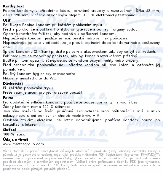 Pepino Pleasure prezervativ 3ks