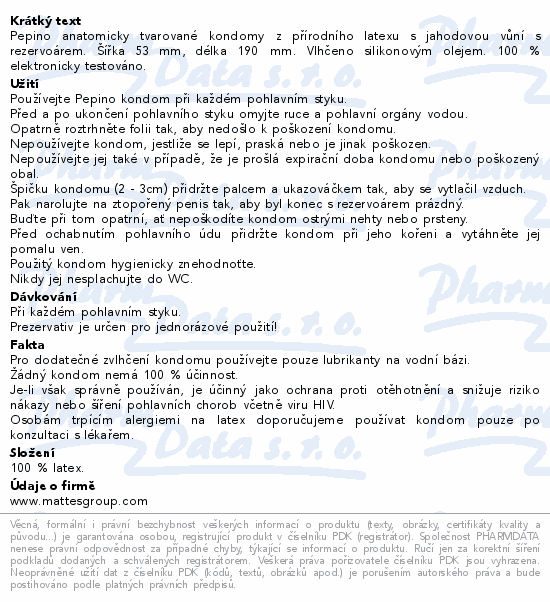 Pepino Jahoda prezervativ 3ks