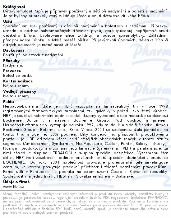 Pupík emulgel při nadýmání bříška 100ml