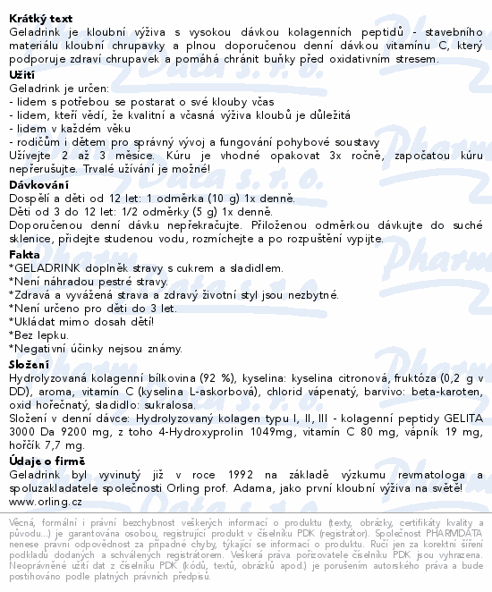 Geladrink nápoj ananas 280g