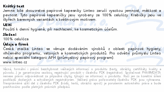 Linteo Papírové kapesníky 2vrstvé box 150ks
