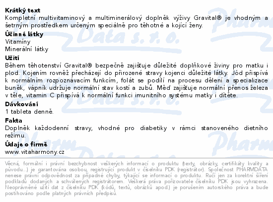 VitaHarmony Gravital tbl.180