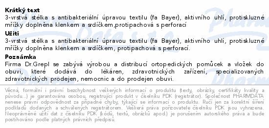 DR.GREPL Vložky Carbon s podp.př.a pod.kl.v.39 D