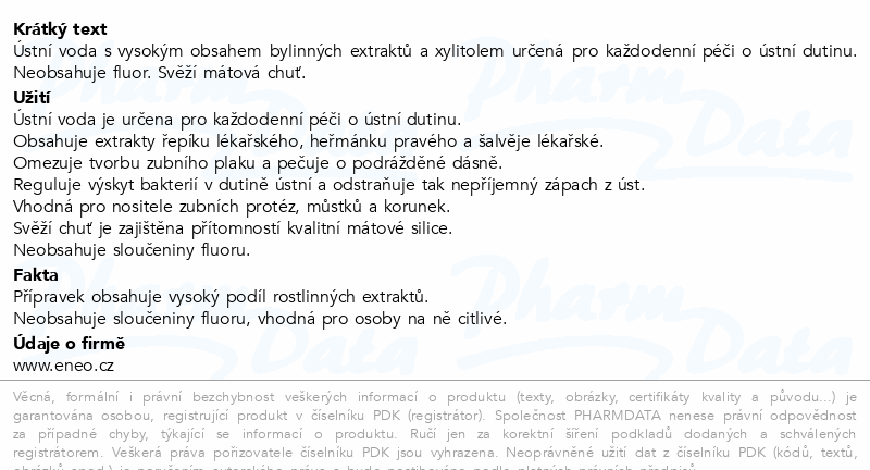 Stomaphyt bylinná ústní voda 250ml ENEO