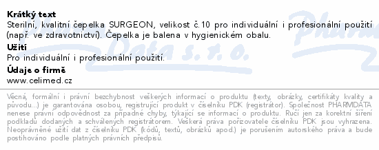 Čepelka skalp.SURGEON č.10 sterilní 1ks