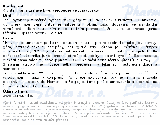 Gáza kompr.ster.10x10cm 8vrst.25x2ks Steriwund