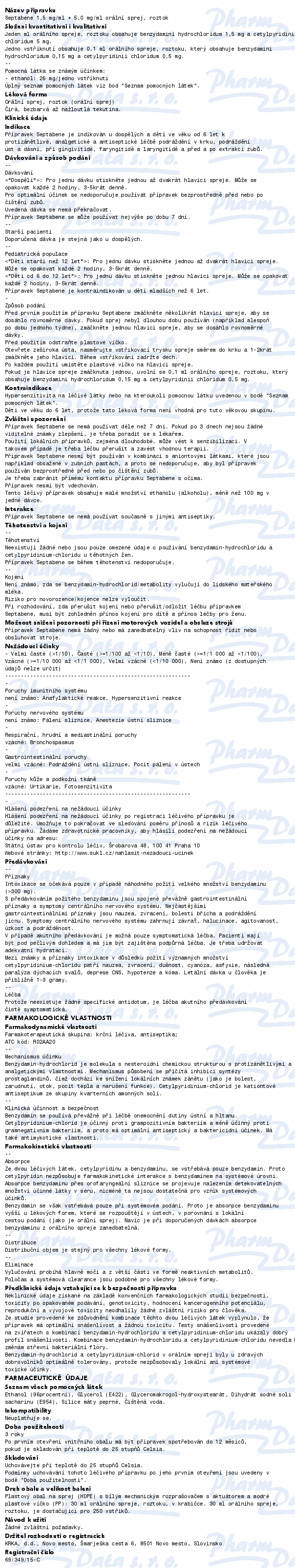 Septabene 1.5mg/ml+5mg/ml orm.spr.sol.30ml