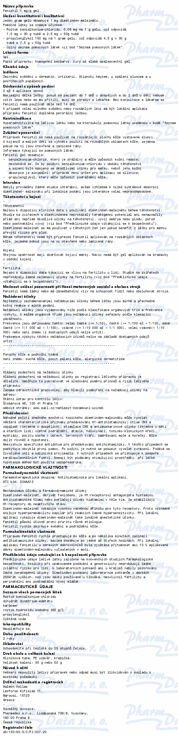 Fenistil 1mg/g gel 1x30g