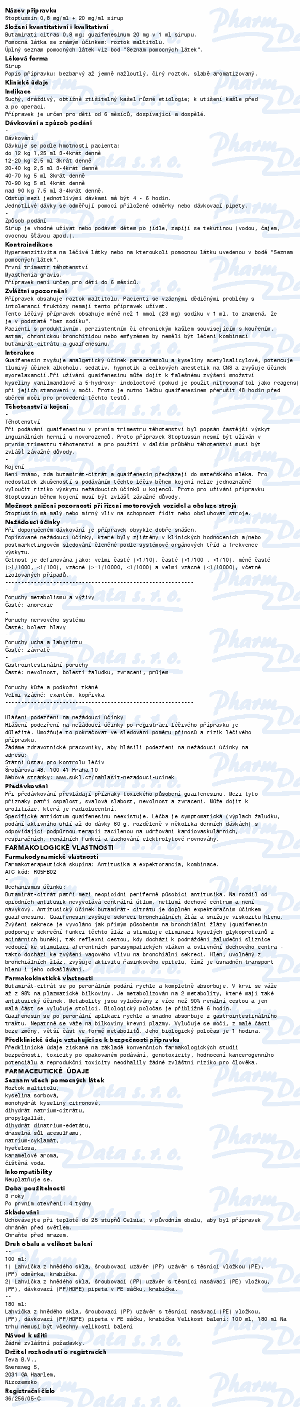 Stoptussin 0.8mg/ml+20mg/ml sir.1x180ml