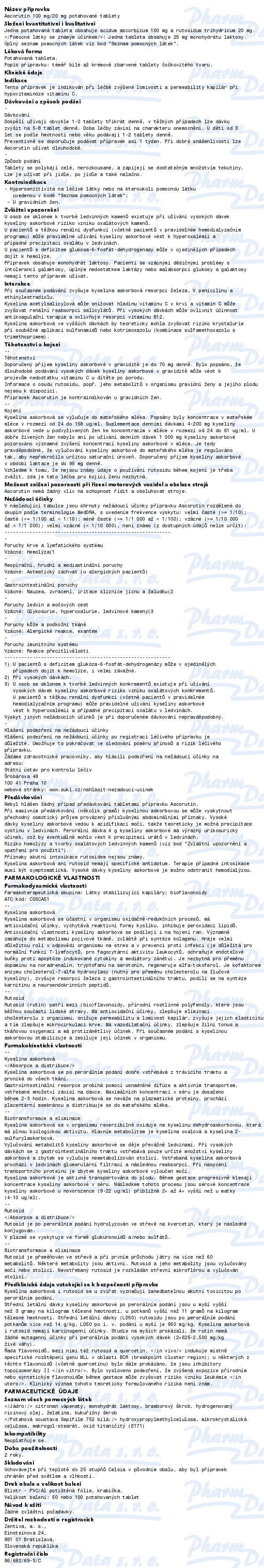 Ascorutin 100mg/20mg tbl.flm.50